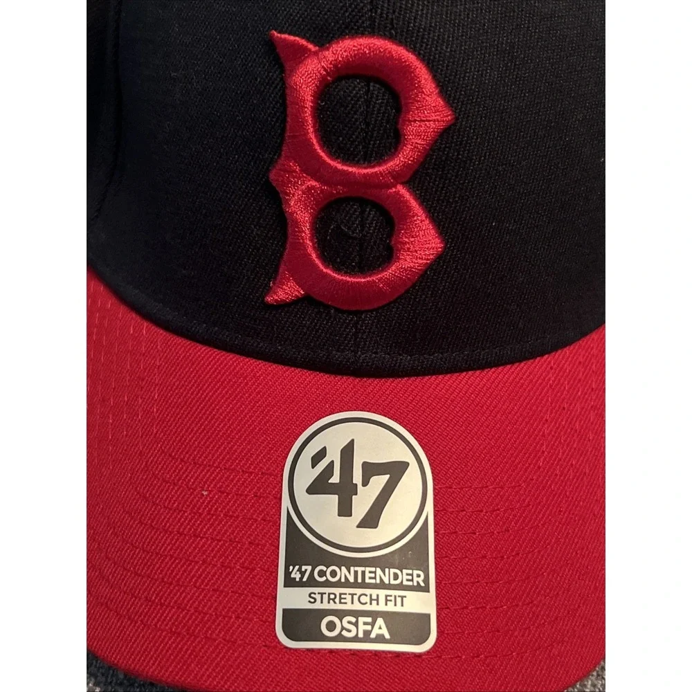 Boston Red Sox Cooperstown '47 Contender Cap Hat OSFA Stretch Fit Two Tone Navy - Picture 2 of 10